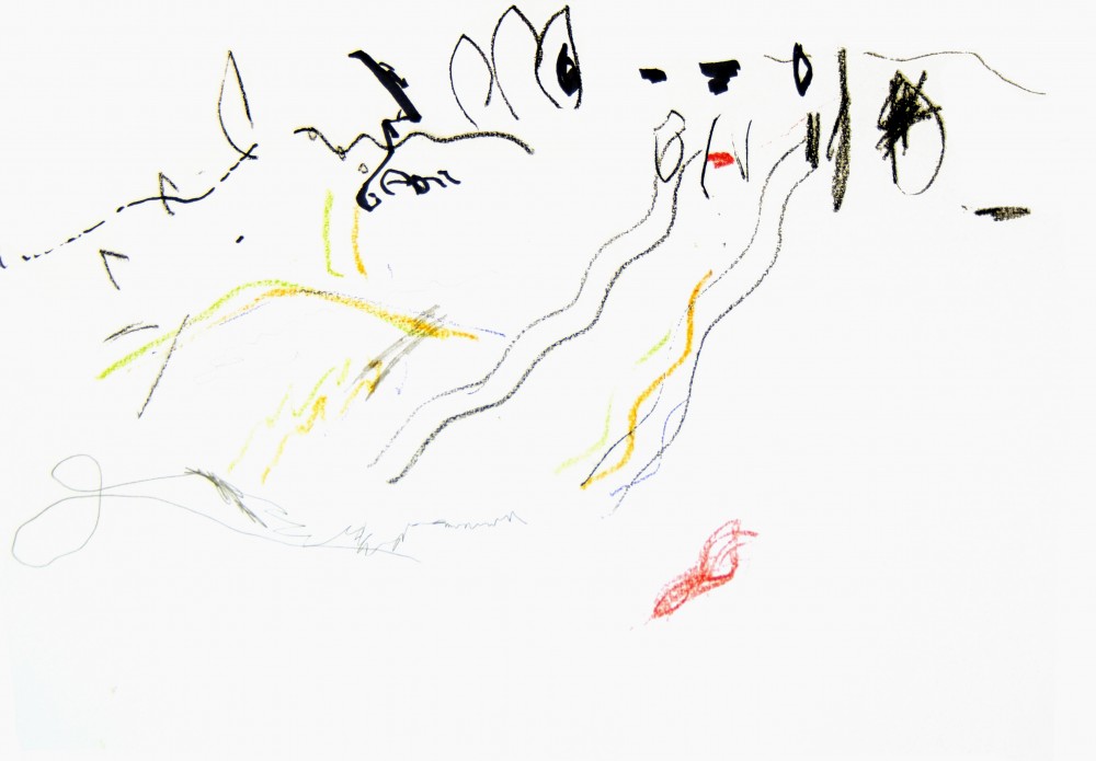 Sery «Toscany», 2007, mixed media on paper 40 x 24 cm.