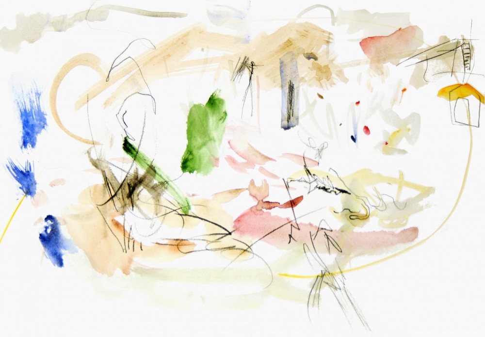 Sery «Toscany», 2007, mixed media on paper 40 x 24 cm.