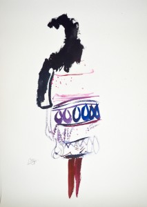 „Beach road“,  acrylic on paper 76 x 56 cm. Price 360 €