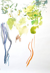 „Banyan tree“, acrylic on paper 76 x 56  cm. Price 360 €