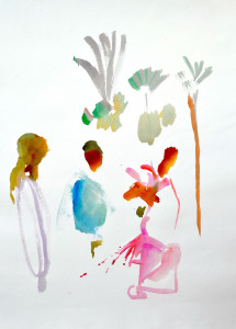 „Beach road“,  acrylic on paper 76 x 56  cm. Price 360 €