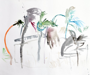 „Beach road“,  acrylic on paper 60 x 40 cm. Price 290 €