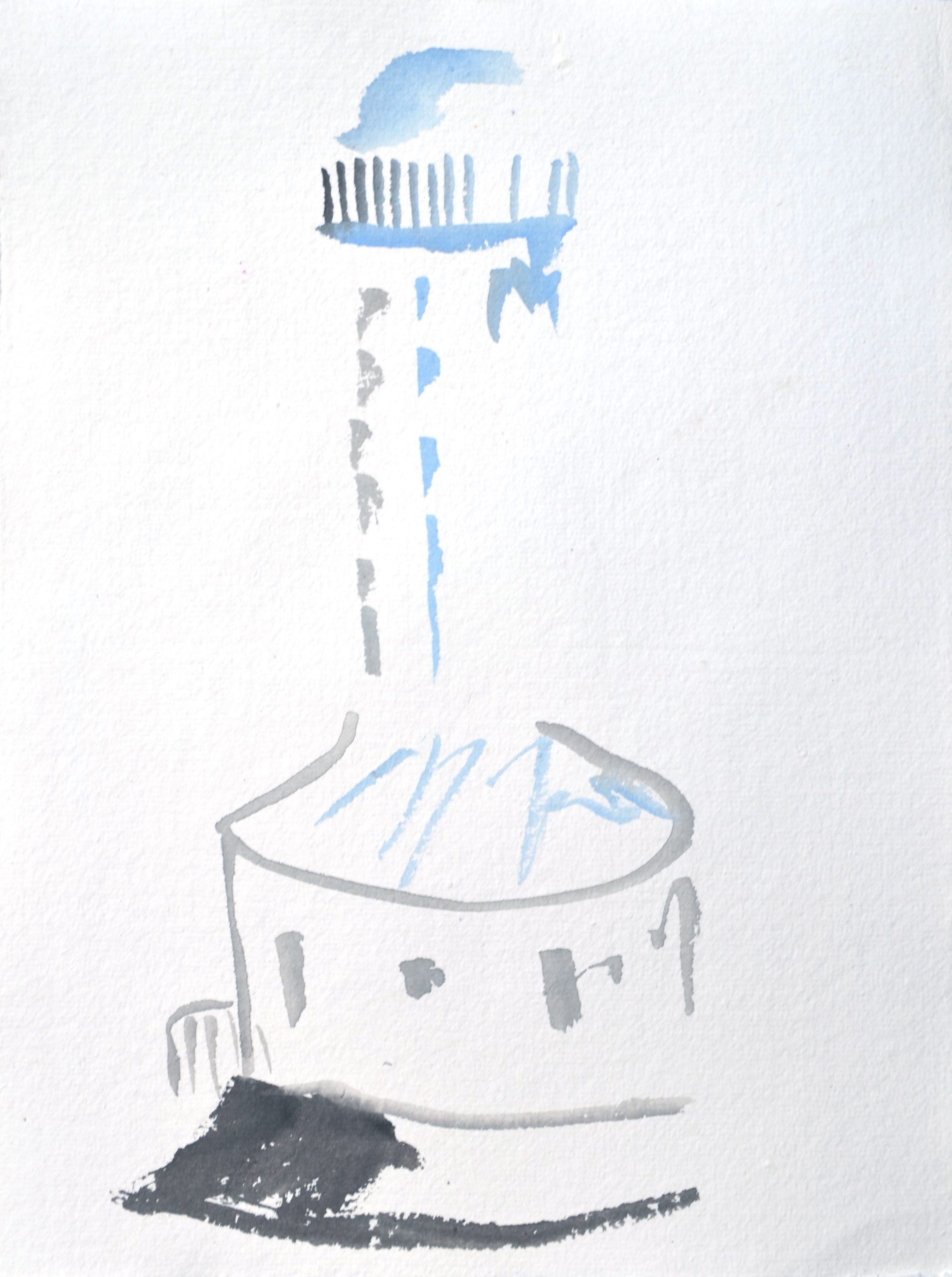 19_Sery Lighthouse acrylic on paper 25x33.5cm-min
